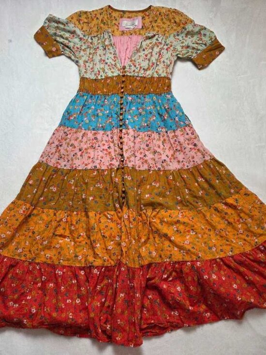 Anthropologie Dresses & Skirts - XSP By Anthropologie Tiered & True floral maxi prairie dress XS Petite #4